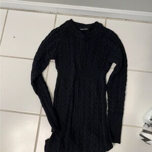 SHEIN Black Long Sleeve Knit Dress